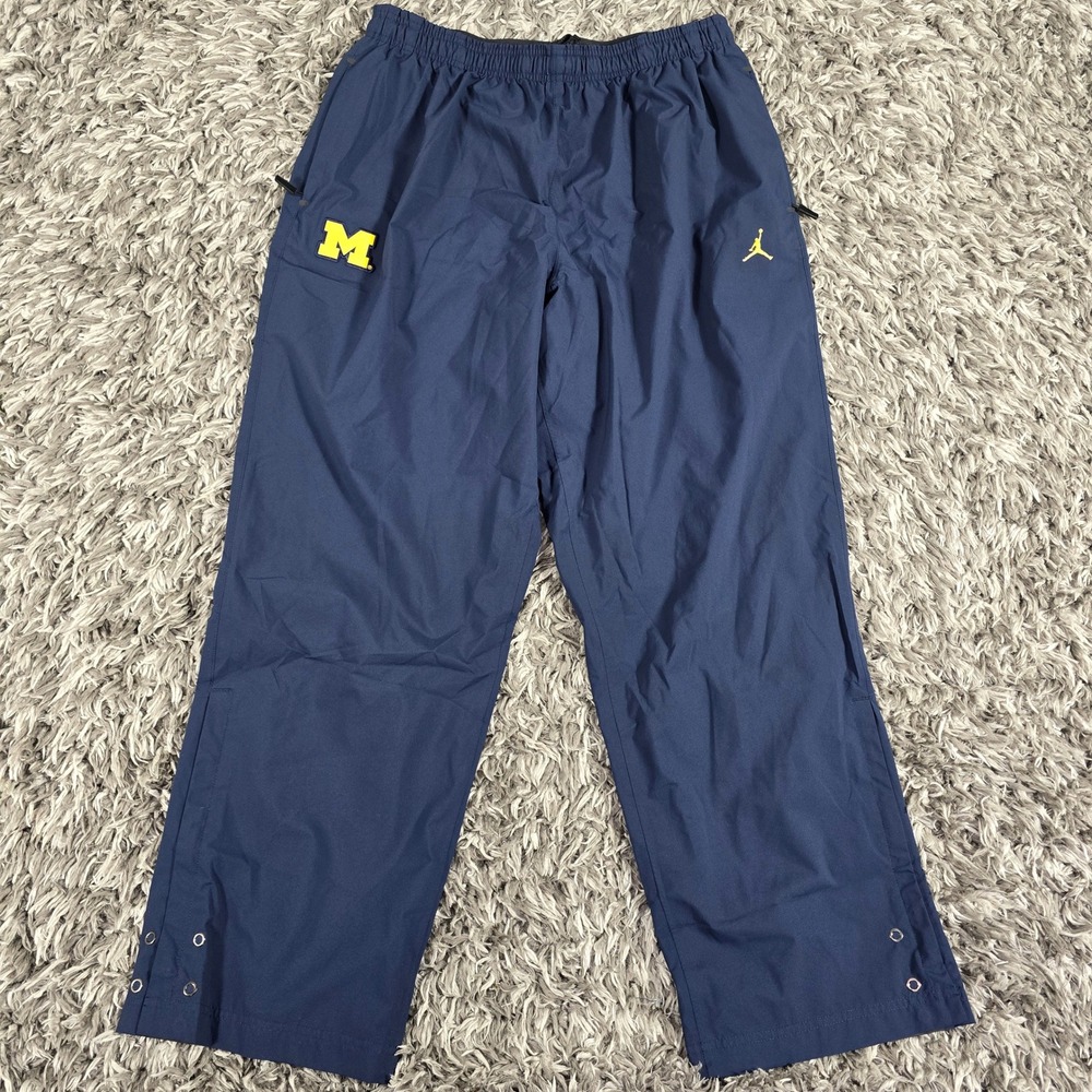 Jordan Michigan Wolverines Navy Blue Track Pants XXL 868346-419 Snap Cuff Mens